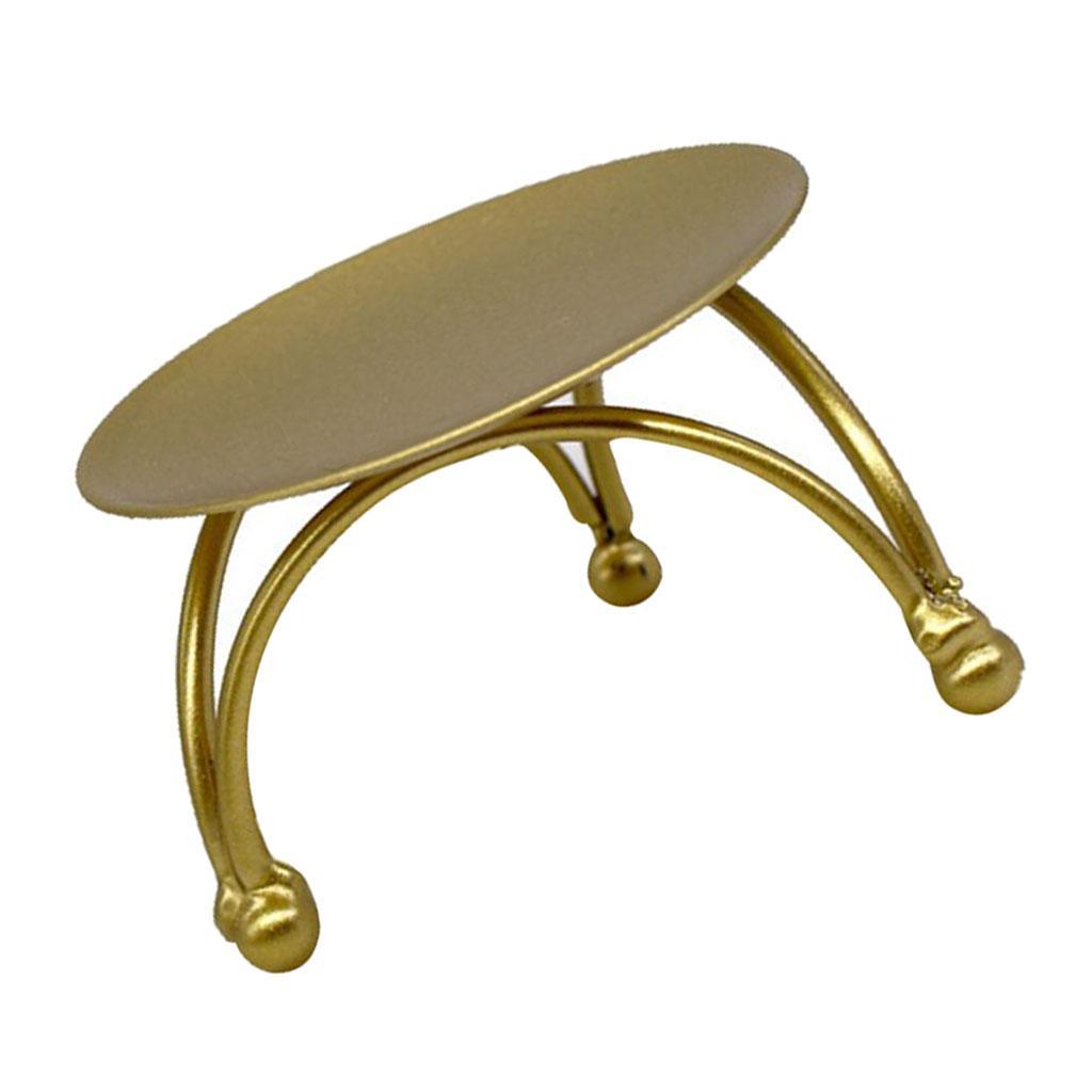 7-40pack Gold Plate Candle Holder Decorative Iron Pillar Candle Plate Pedestal