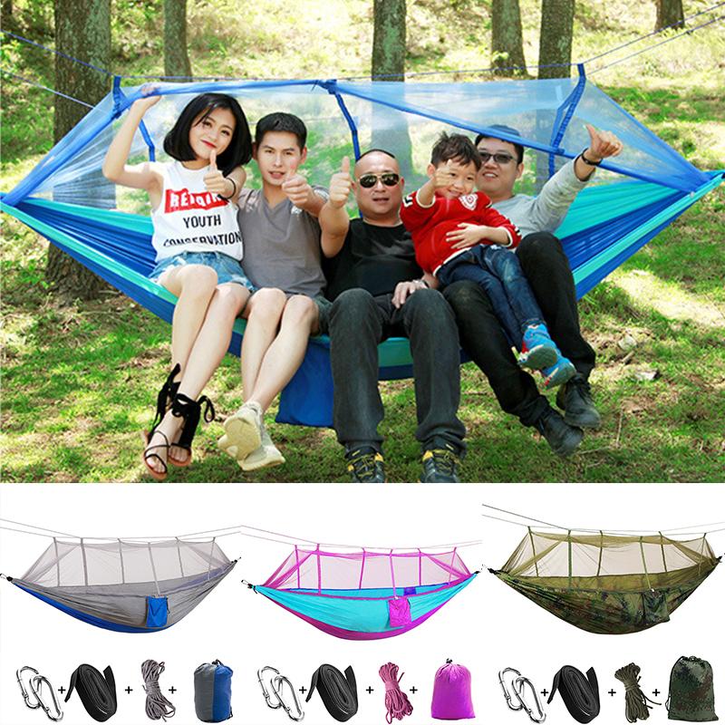 1-2 Người 2 Võng Với Đèn Bắt Muỗi Ngoài Trời Sân Vườn Ghế Treo Giường Dù Giấc Ngủ Xoay Di Động Đồ Nội Thất Cho Câu Cá trại