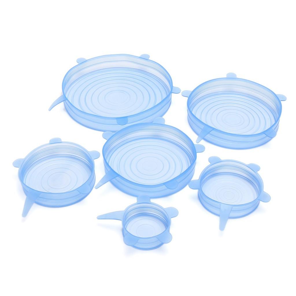 Set 6 nắp đậy nhiều size bằng silicon