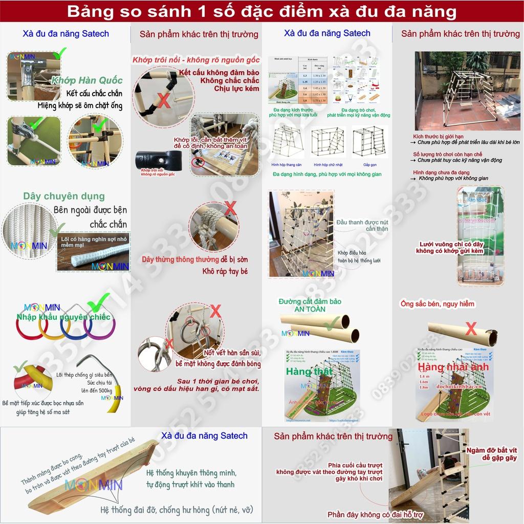 Xà đu đa năng Satech - Khung vận động cho bé - Hình hộp thang cân - Bộ cao 1.35m: Trò chơi 1 3 4 5 7