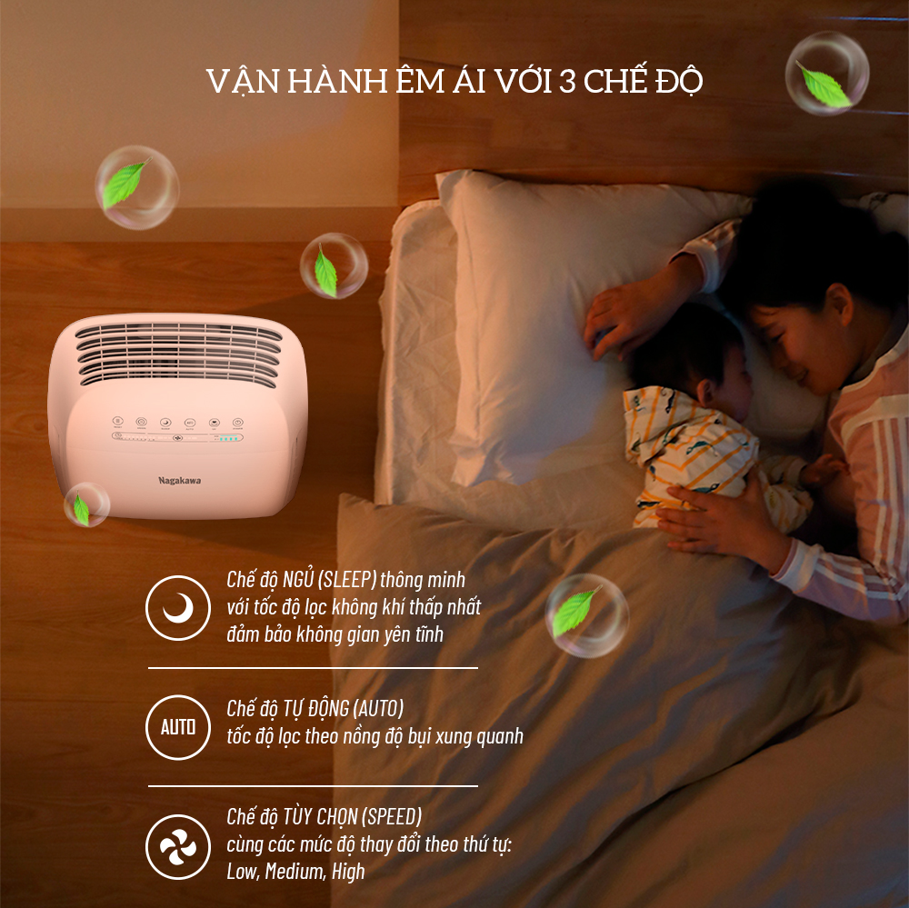Máy Lọc Không Khí 5 Trong 1 Nagakawa NAG3501M - Hàng Chính Hãng