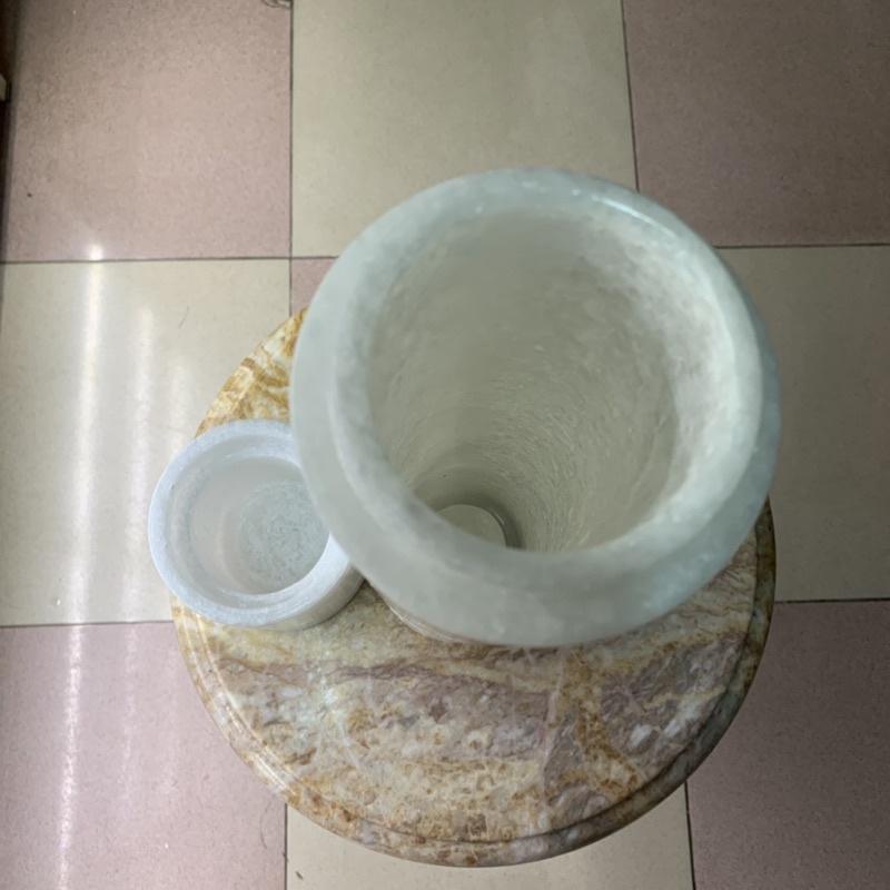 Ống Đựng Hương, Ống Hương Bằng Đá Trắng - cao 45.5cm