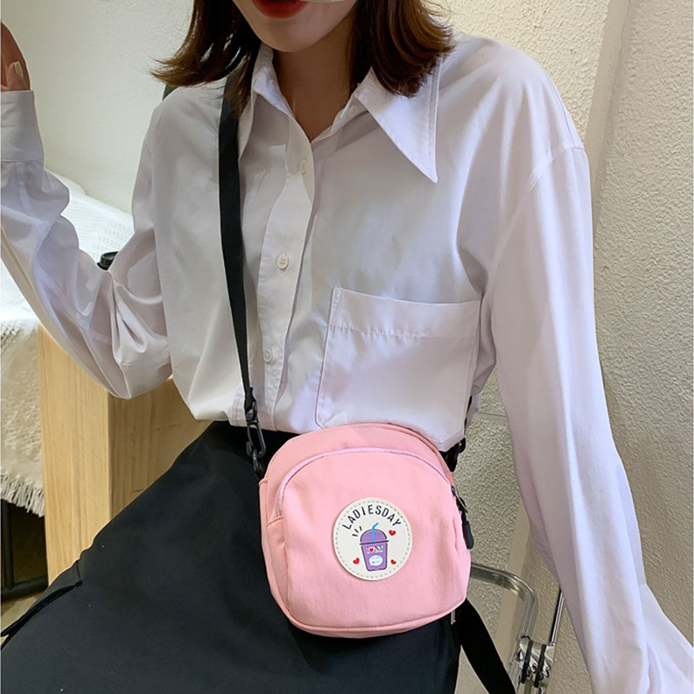 Túi đeo chéo vải bố canvas T0542 nữ logo LADIESDAY dễ thương  mềm, đẹp phong cách trẻ trung
