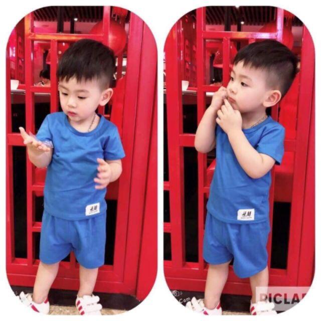 Bộ cộc tay cho bé chất cotton co giãn cực mát