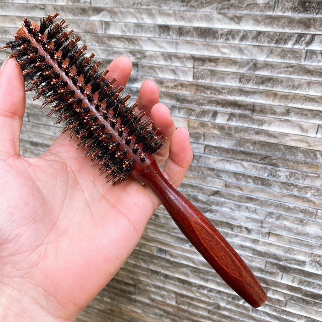 Lược chải tóc xoăn tay cầm bằng gỗ tiện lợi