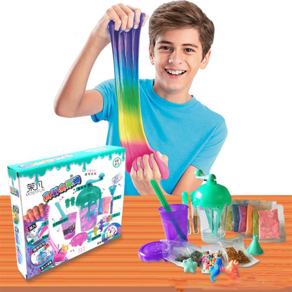 Kit Làm Slime Sắc Màu Vui Nhộn - Bộ Đồ Chơi Slime Mây Cầu Vồng An Toàn Cho Bé