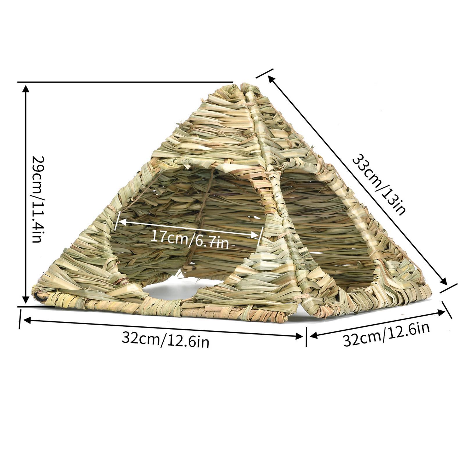 For Rabbit Foldable Woven Hideaway Hut for Gerbil Canary Hamster