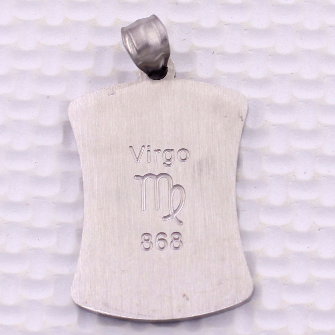 Mặt dây chuyền cung Xử Nữ - Virgo inox kèm vòng cổ dây da đen, Cung hoàng đạo