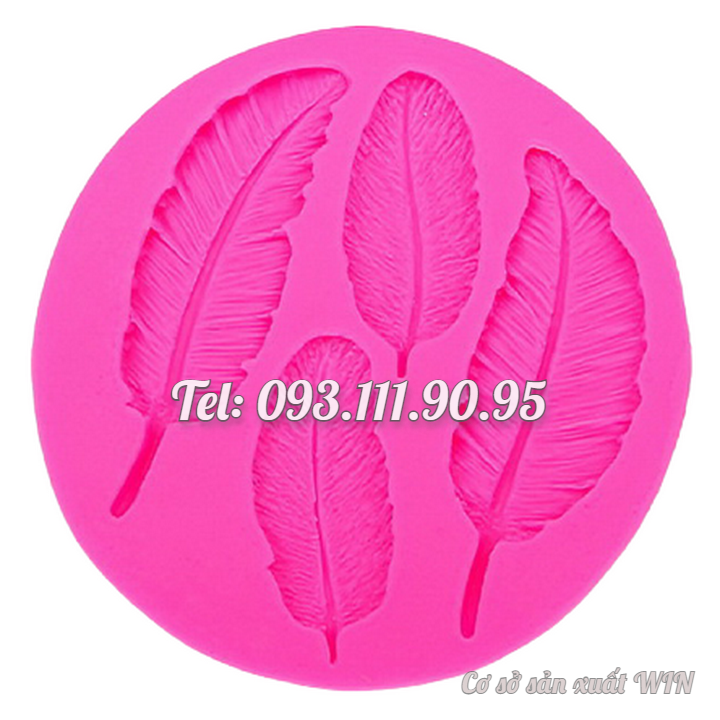Khuôn rau câu silicon 4 chiếc lông vũ – Mã số 1696