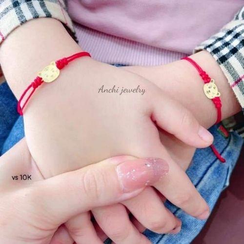 Vòng tay charm, vòng tay chỉ đỏ mix charm hổ vàng, dây đỏ đeo tay may mắn