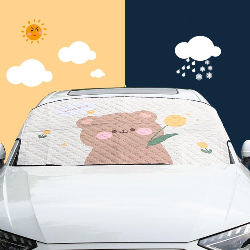 Bạt che nắng kính lái ô tô in hình họa tiết dễ thương Cách nhiệt chống nóng, Chống Tia UV và Tia Cực Tím Cực Hiệu Quả