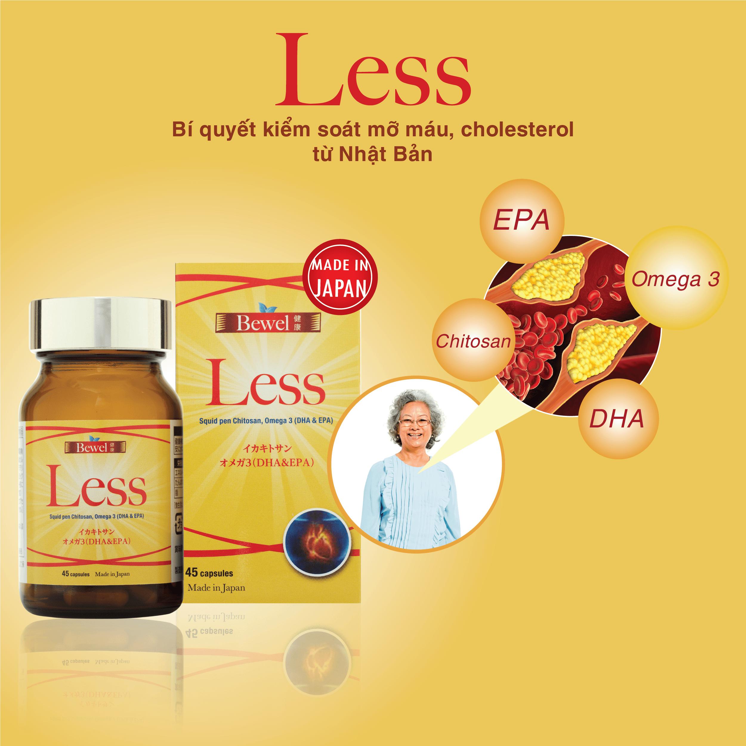 Thực phẩm chức năng hỗ trợ giảm mỡ máu, cholesterol BEWEL LESS