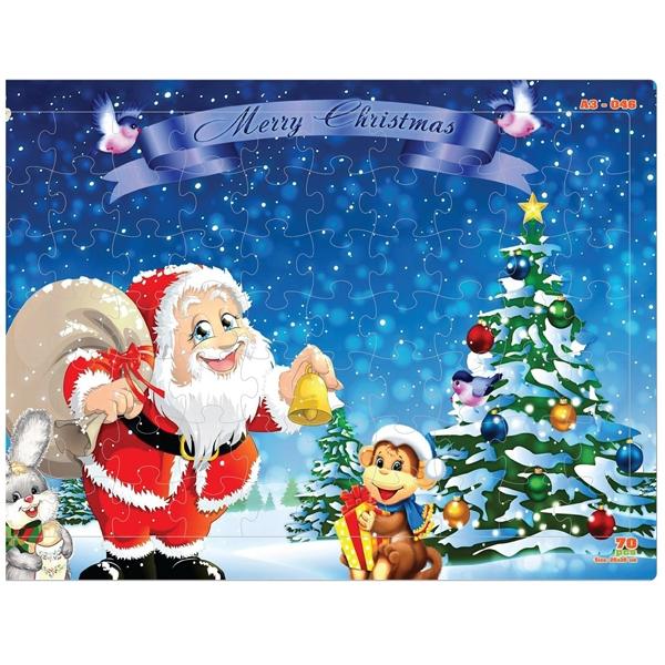 Bộ Xếp Hình Khổ A3 Puzzle Minh Châu 70-046 - Merry Christmas (70 Mảnh Ghép)