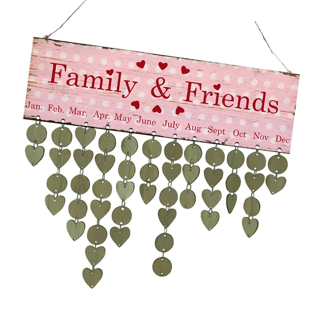 Family friends reminder calendar wooden board plaque hanging decor
