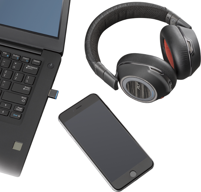 Tai Nghe Không Dây Chụp Tai Poly (Plantronics) Voyager 8200 UC Bluetooth 5.0 Hàng Chính Hãng