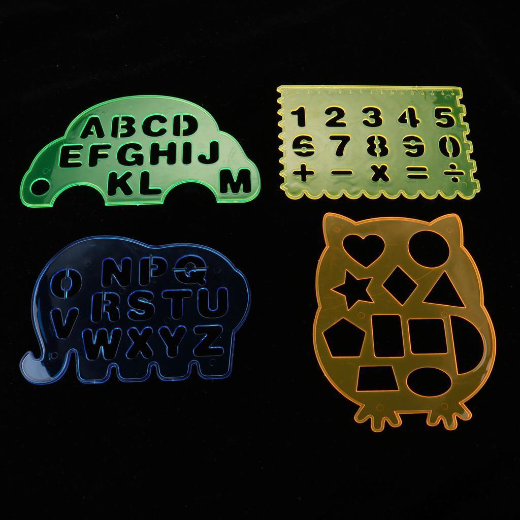 Painting Template and Seal Toy Painting Tool Kit for Kids Early DIY Learning Include Numbers, Geometric Patterns and Alphabet