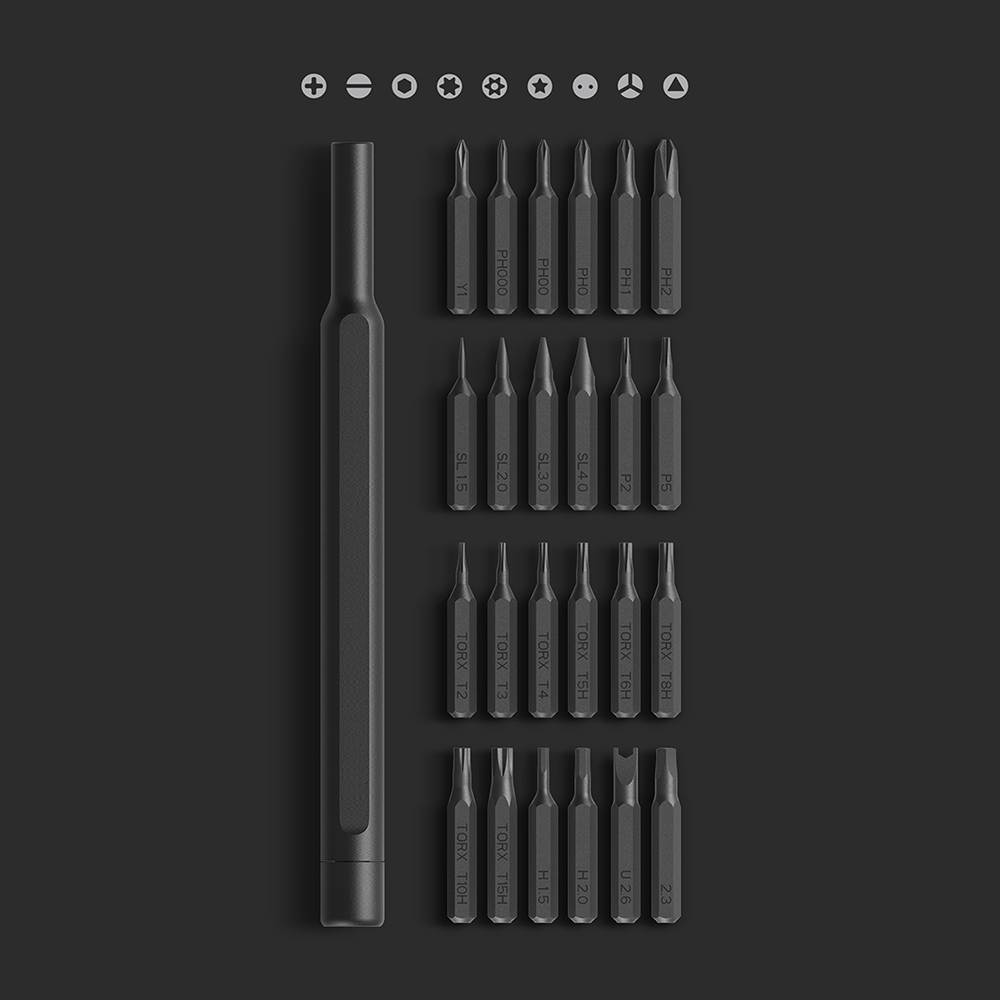 Tua vít sửa điện thoại Bộ tua vít mini 24 đầu xoay từ tính bằng thép HRC sửa điện thoại laptop đồ dùng nhỏ