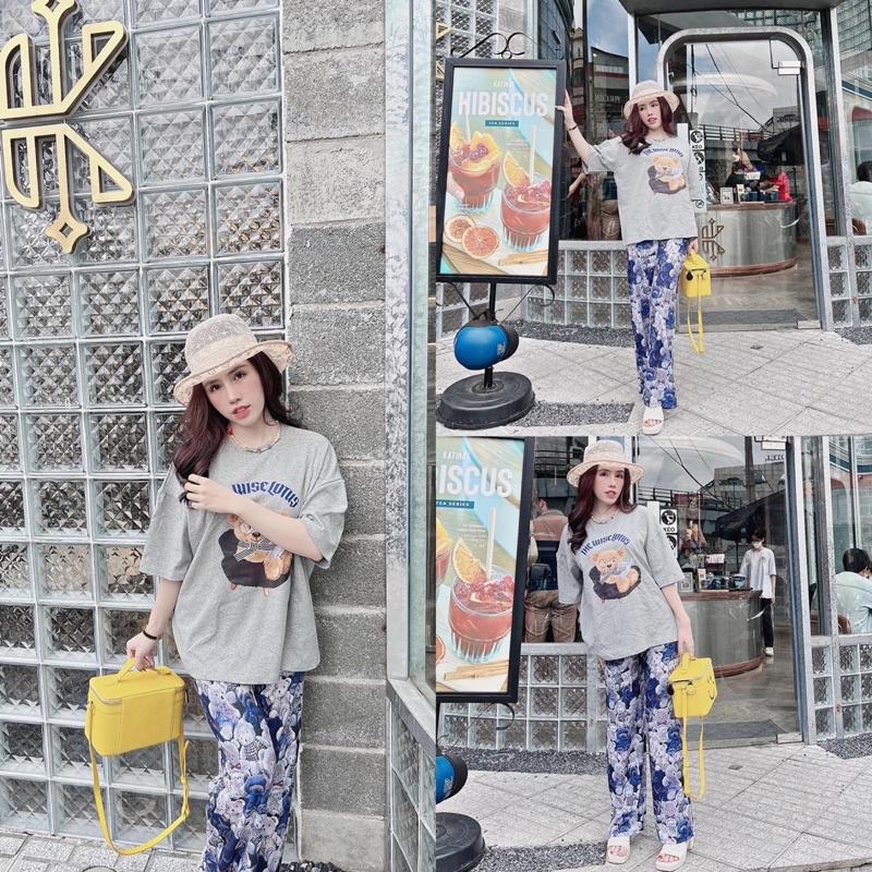 Đồ Bộ Nữ Tay Ngắn Quần Dài Thun Mát Mặc Nhà