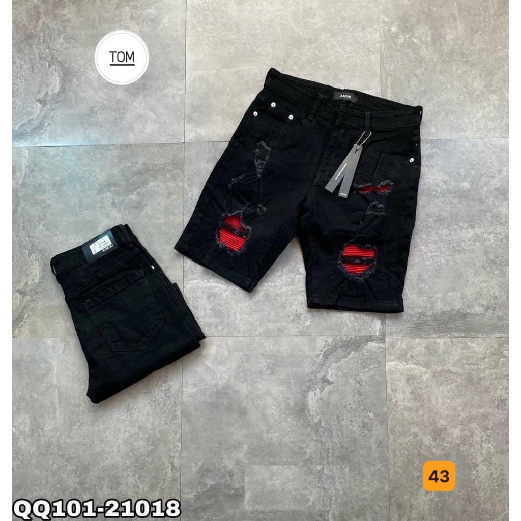 Quần short jean nam, chất jean co dãn nhẹ phối họa tiết rách cao cấp Julido JD43