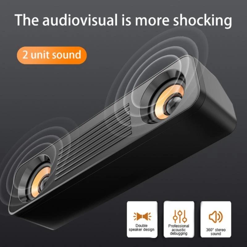 Loa USB Di Động Mini Có Dây Đầu Cắm 3.5Mm Loa Soundbar Surround Hộp Âm Thanh Máy Nghe Nhạc Cho Tivi Máy Tính Laptop Màu sắc: Đen