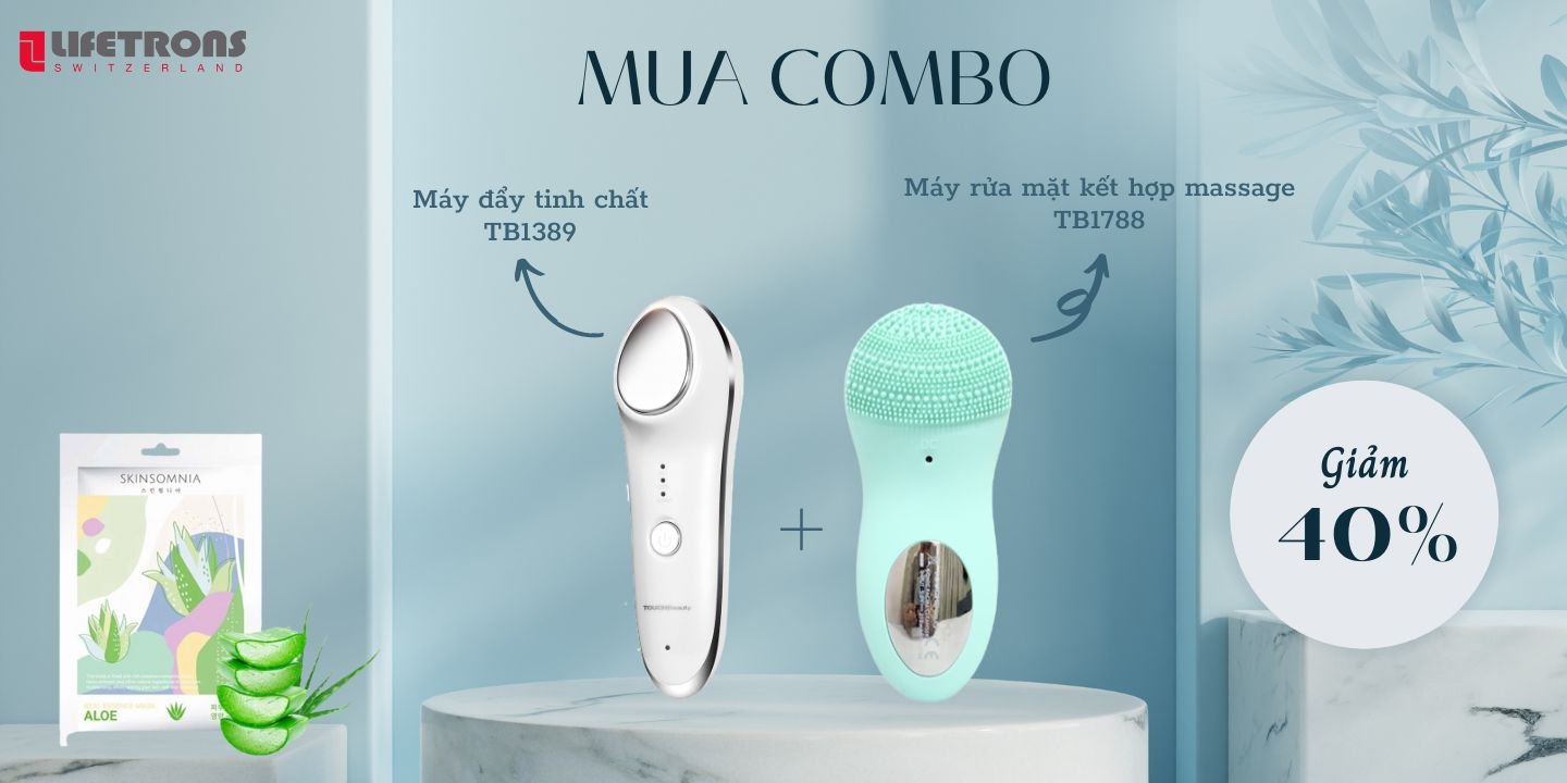 Combo chăm da đẹp xinh - sét máy rửa mặt massage và máy Tinh chất làm sạch sâu TOUCHBeauty