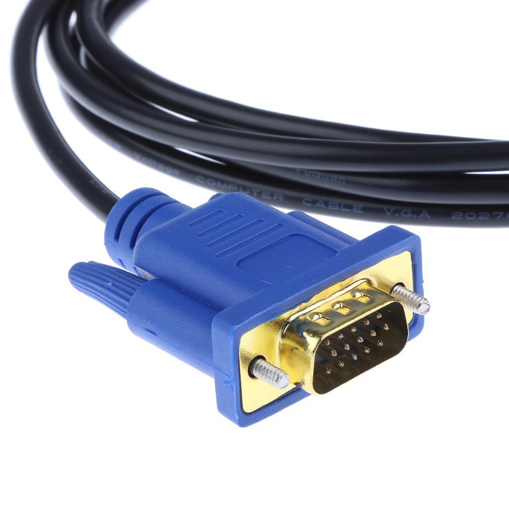 6FT   TO VGA Gold-Plated  Adapter Cable Connector 1080P For Laptop PC