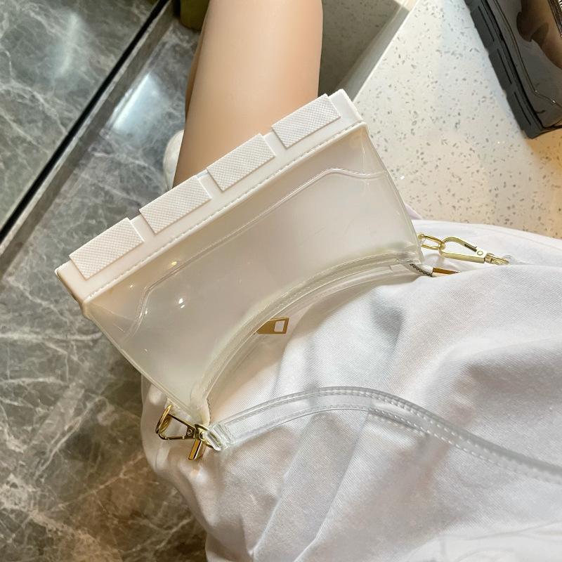 Dễ Thương Mini Đeo Chéo Nữ 2021 Nhựa PVC Trong Suốt Thạch Đeo Vai Nữ Cao Cấp Thương Hiệu Đế Hình Ví Đựng Tiền Xu Nữ Ví