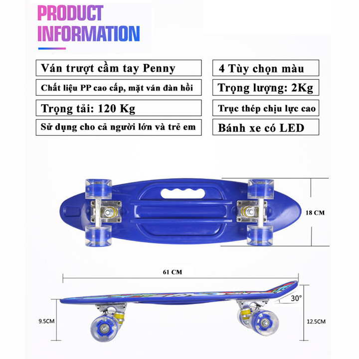 Ván Trượt Penny Cầm Tay (Tùy chọn màu)