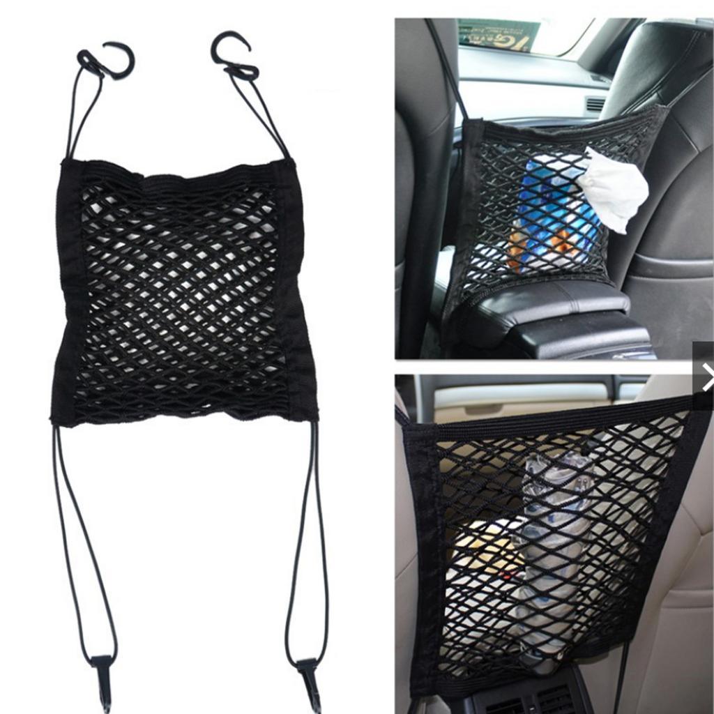 Durable 3-Layer Car Seat Storage Mesh Net Phone Holder Organizer