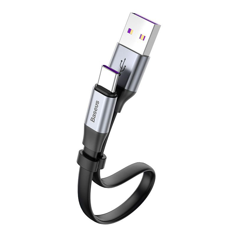 Cáp sạc ngắn Baseus Simple HW Type C 23cm (5A/40W Huawei Super Quick Charge, Sync Data)- hàng chính hãng