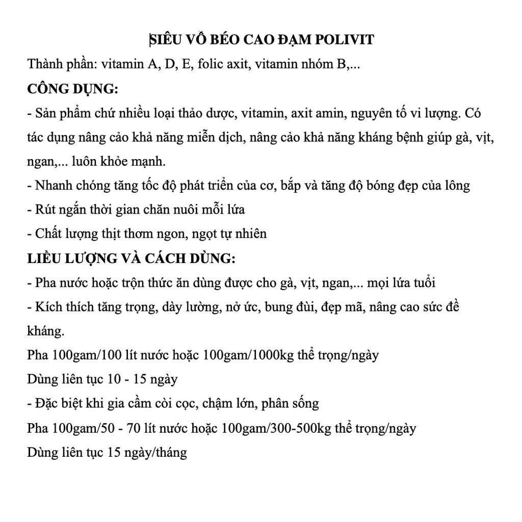 Siêu vỗ béo gà, vịt 1kg/gói
