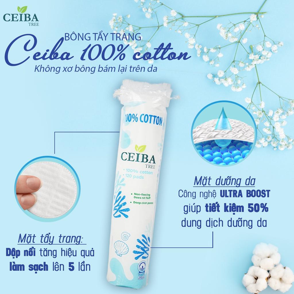 Bông Tẩy Trang Siêu Tiết Kiệm Dung Dịch Ceiba Cotton 80 Miếng