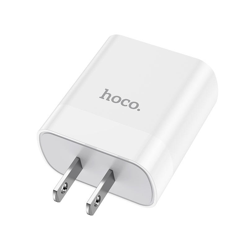 Cốc sạc PD20W Hoco C80 cổng Usb và Type-C chân dẹp , Quick Charger 3.0 tốc độ sạc nhanh - Hàng chính hãng