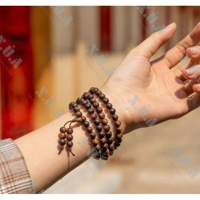 Vòng Tay Trầm Hương Sánh Chìm 108 hạt Loại 6ly Thơm Vĩnh Viễn
