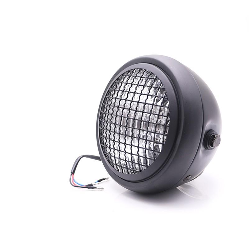 Đèn pha xe máy 12V 5.75 " Metal Grid retro cho Harley Cafe Racer