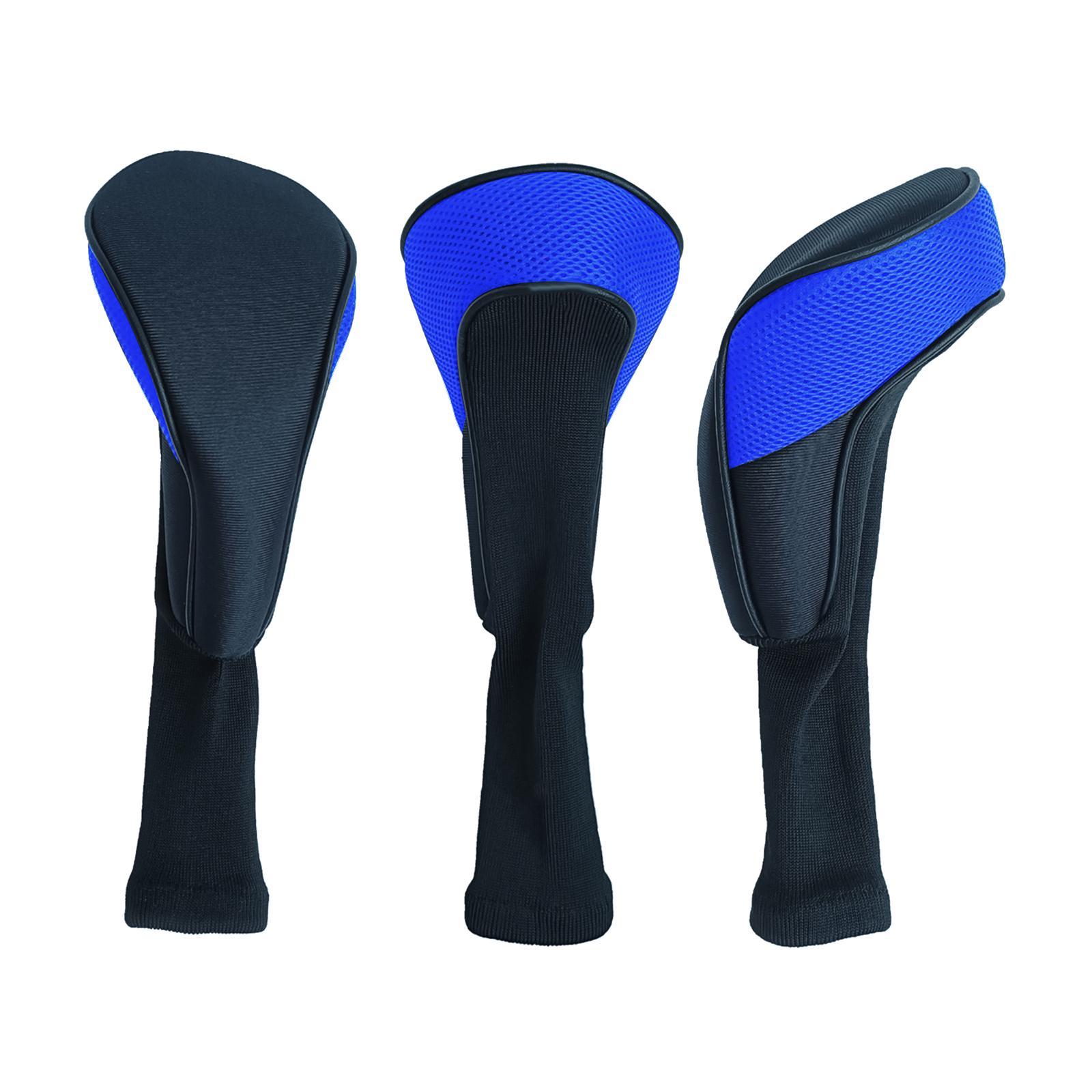 3Pcs Golf  Cover Driver Covers Club Headcover Guard Protector Blue