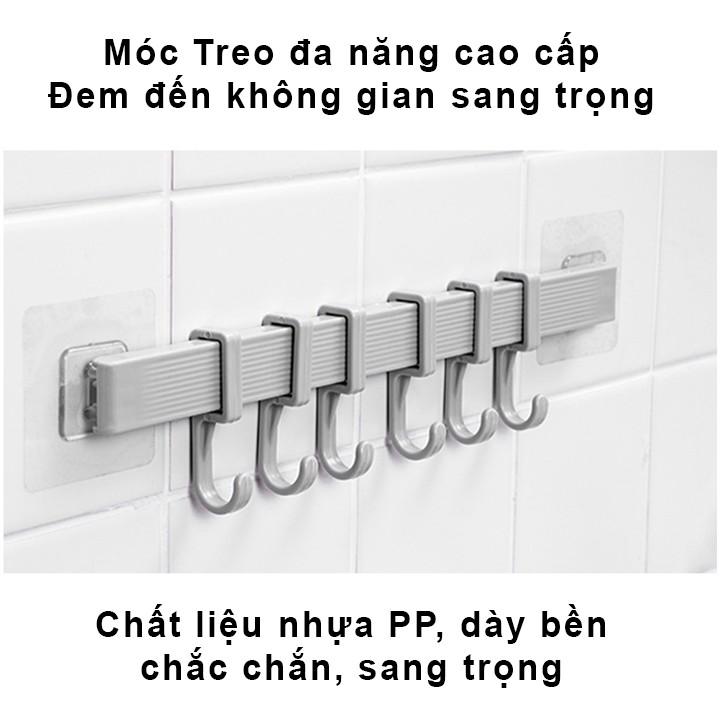 Thanh treo 6 móc dán tường không cần khoan đục br00480