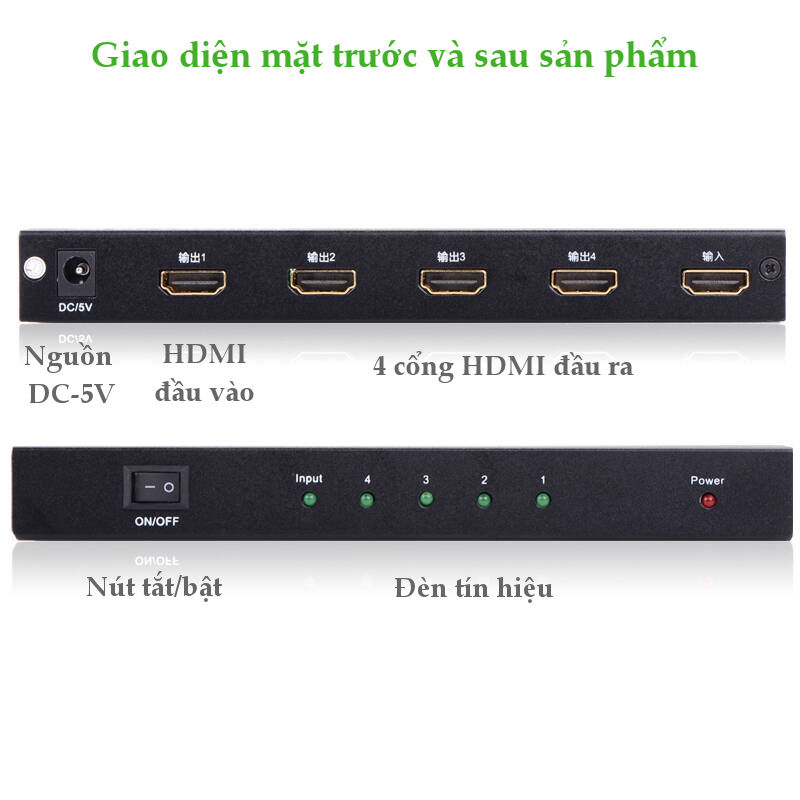 Bộ chia cổng HDMI 1 ra 4 Hỗ trợ full HD, 4K*2K@30Hz Ugreen 40202 Cao cấp - Hàng Chính Hãng