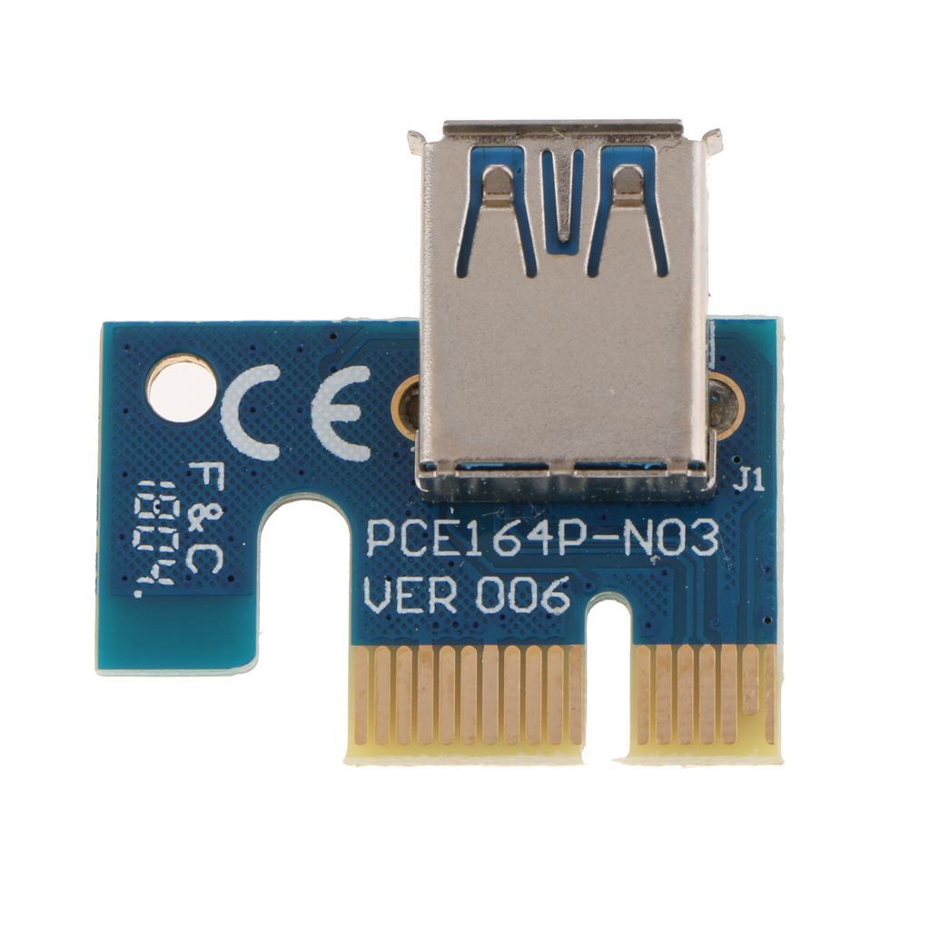 VER006C 1x To 16x GPU Extender Riser Card 6 PIN SATA Adapter Cable USB 3.0