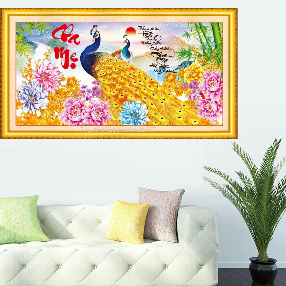 Tranh thêu chữ thập Cha mẹ LV3124 - tự thêu