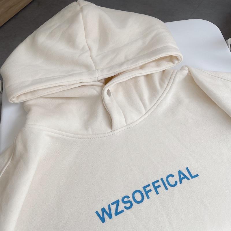 áo Hoodie nỉ WZS màu kem unisex ảnh thật SSSTore ( nam nữ mặc đều được