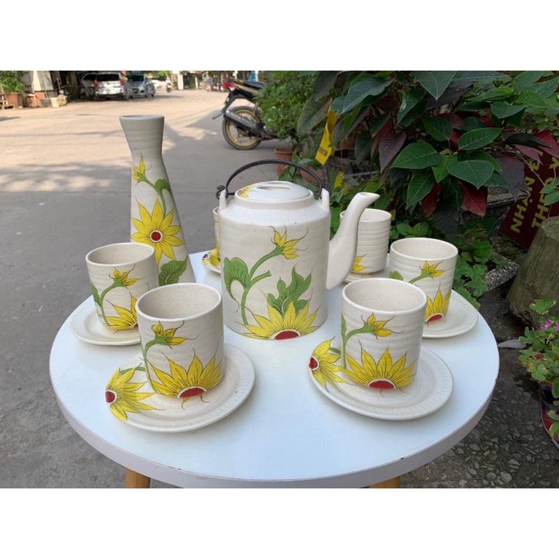Bộ ấm tích uống trà. Gốm sứ Bát Tràng.