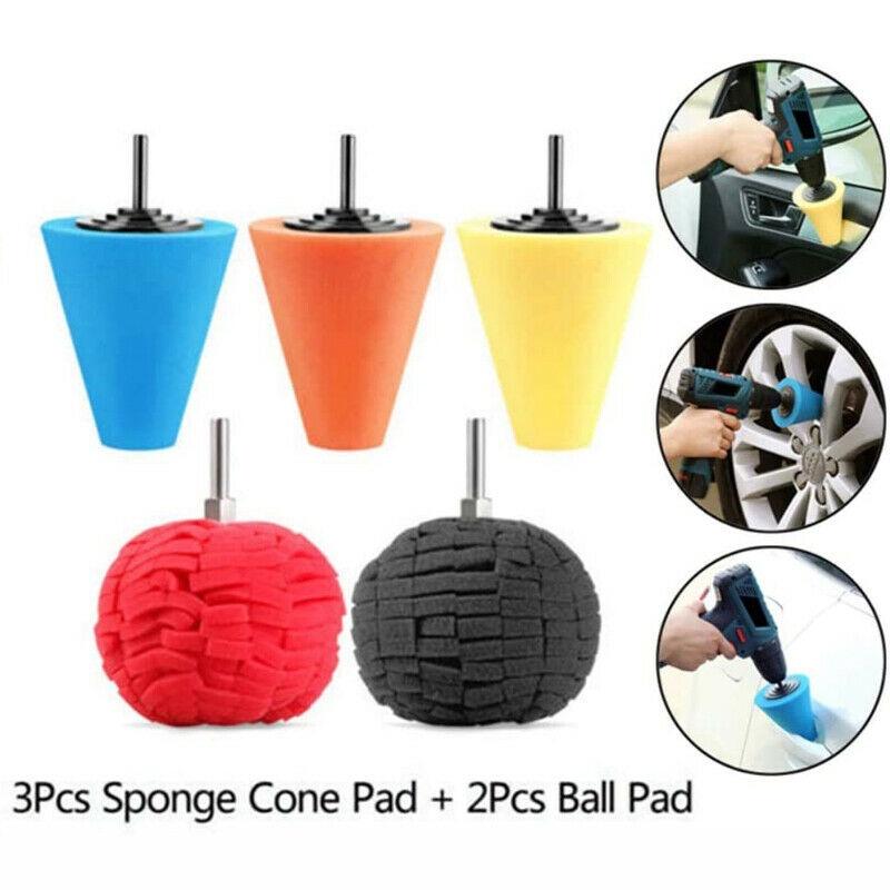 Set 5 miếng xốp hình nón đánh bóng xe hơi
