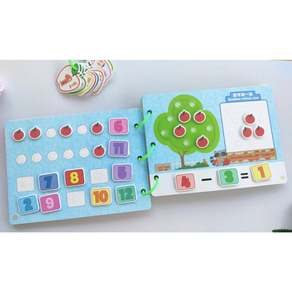 Học liệu Toán học thông minh đầu đời cho bé Mathematics Quiet Book-Học liệu bóc dán Montessori