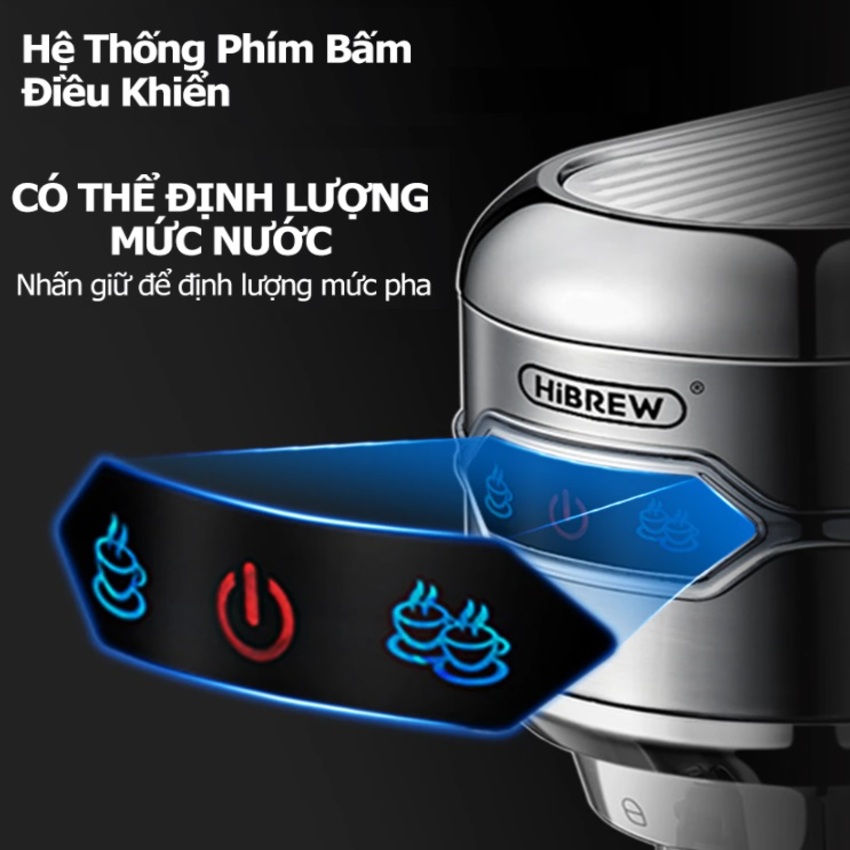 Máy pha cà phê espresso bán tự động thương hiệu HiBREW cao cấp H11 , áp suất 19bar , công suất 1450W - Hàng Chính Hãng