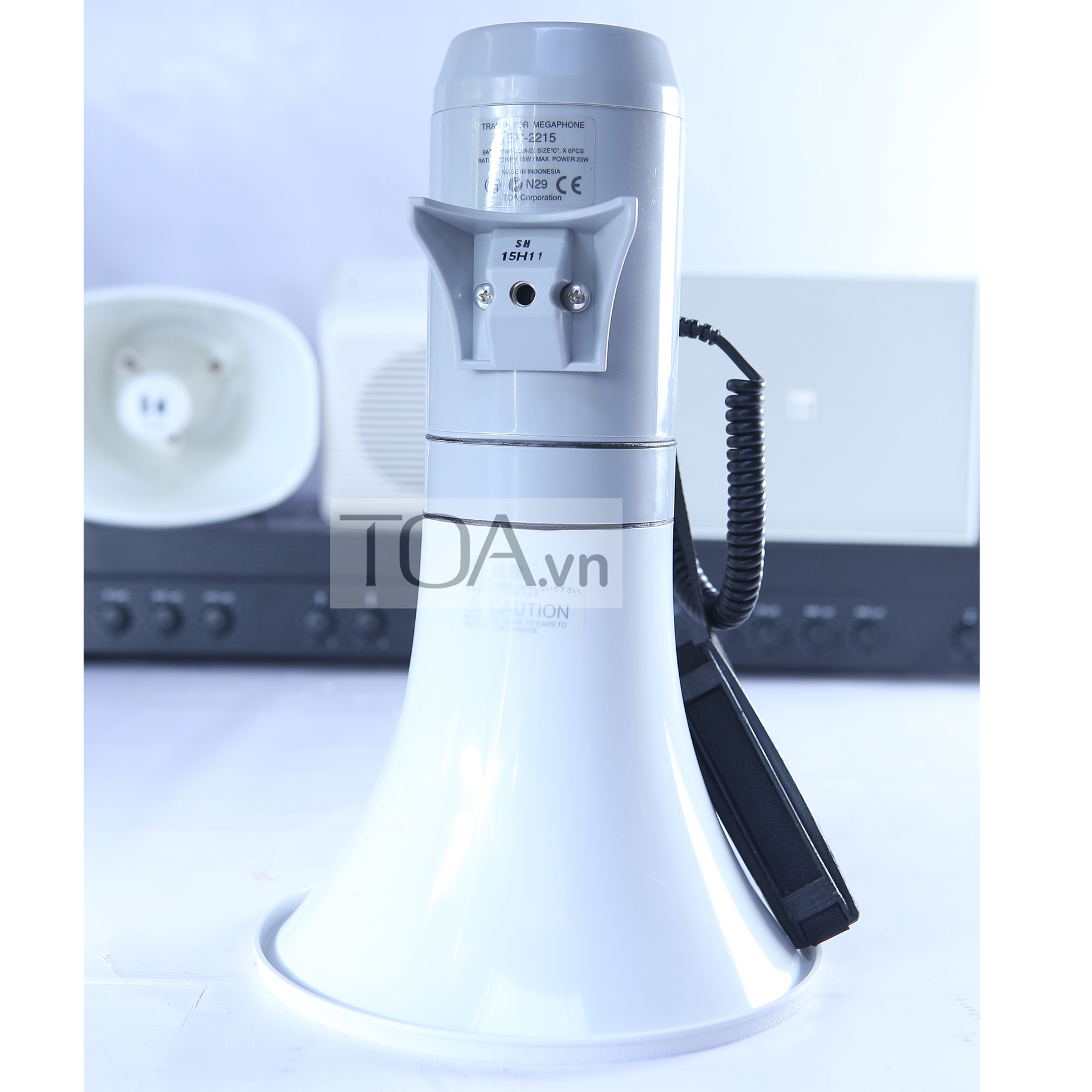 Loa cầm tay, loa phóng cầm tay, loa đeo vai 15W, liền mic TOA ER-2215, Hàng chính hãng