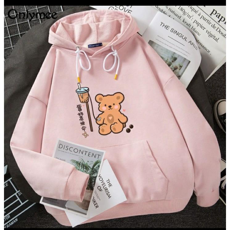 Áo hoodie gấu trà sữa chất nỉ bông dày siêu ấm 59