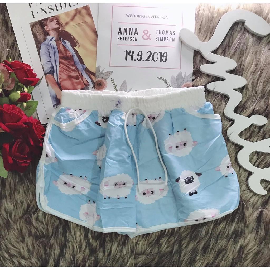 Quần đùi nữ lụa mịn, quần shorts mặc nhà, đi chơi, đi bơi 58kg đổ lại mặc vừa QD01