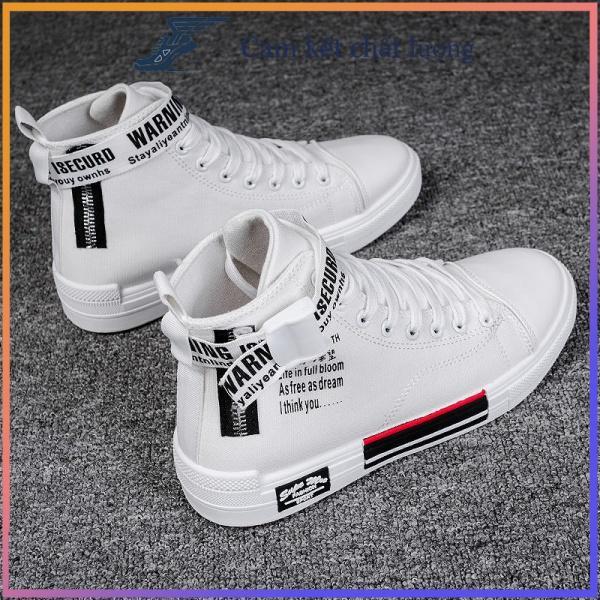 Giày canvas cổ cao thời trang Hàn Quốc mới 2022 dễ phối đồ cho nam