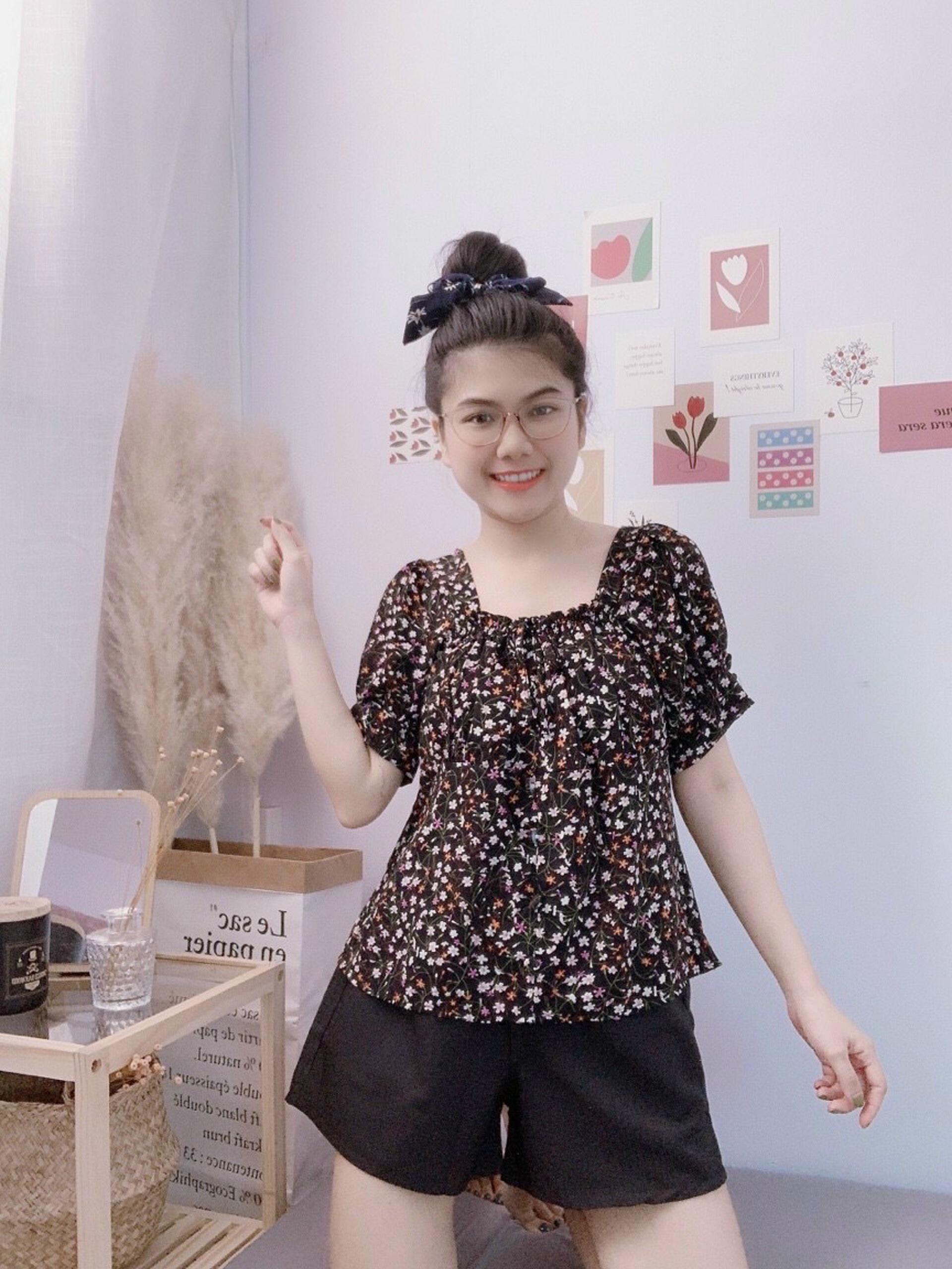 Bộ đồ ngủ - đồ bộ mặc nhà hoa kèm nơ trước ngực đủ màu